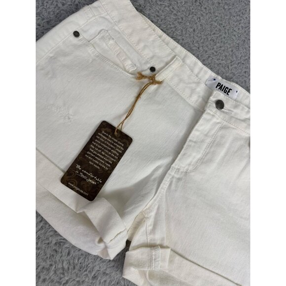 Paige Womens Cream Denim Shorts Size 28 NWT 98% Cotton 2% Spandex Premium Qualit - Picture 9 of 12